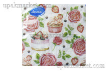 Салфетки 33х33 2-х слойные,"Розовый пудинг" 20 листов, ЛИЛИЯ