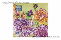 Салфетки 33х33 трехслойные Art Bouquet 20 шт Георгины