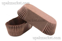 Форма бумажная "Тарталетка" 40х105х20мм овал коричневая ТБФ /5уп х 1000шт/