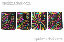 Пакет бумажный подарочный 18 х 23 х 10 Люкс с тиснением микс