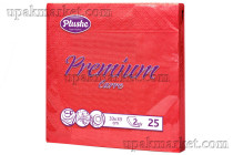 Салфетки 33х33 2-х слойные "Интенсив красный" 25 листов, PLUSHE