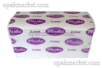 Полотенца бумажные PLUSHE Professional Спасибо V-сложение, 1 слойные, по 200 листов, 26 грамм, восстановленная целлюлоза, 20 в коробе  