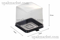 Емкость КР-81 дно черное/крышка Высокий квадрат 