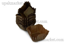 Форма бумажная "Тарталетка" 35х35х22,5мм квадрат коричневая ТБФ /15уп х 1000шт/