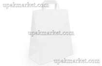 Пакет крафт с плоской ручкой б/п 280х150x320 белый 80г Тек-Пак
