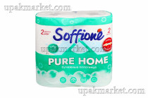 Полотенца бумажные 2-х слойные Pure Home Белые 27,5 м, 2 рул (9 уп) SOFFIONE																							