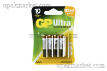 Батарейка GP AAA/LR3 (мизинчиковая) Ultra Alkaline BL4 