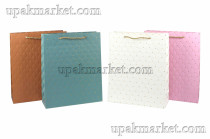 Пакет бумажный подарочный 18х23х10см Люкс c тиснением