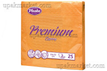 Салфетки 33х33 2-х слойные "Интенсив красный" 25 листов, PLUSHE