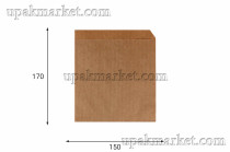 Пакет бумажный пищевой Уголок 150х170 Вельгийский крафт бурый 40гр НПФ