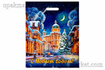 Пакет НГ с вырубной ручкой 38х47см "Аллея огней" Интерпак /10уп х 50шт/ 