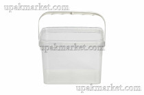 Ведро 1л прозрачное прямоугольное /141х101х103/ Энтерпак