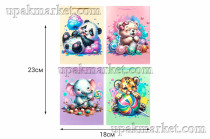 Пакет бумажный подарочный 18 х 23 х 10см Люкс микс