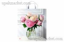 Пакет с петлевой ручкой 40х36 "Роскошные пионы" 37мкм Тико /6уп х 50шт/