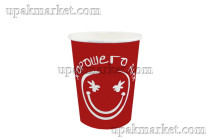 Стакан бумажный 250мл 80мм Хорошего дня Красный /20уп х 50шт/																													