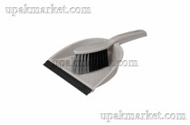 Хомвер Щетка-сметка комплект  "Rimo" с круглым совком с кромкой (серый) 14 шт в кор.