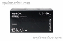Перчатки нитриловые неопудренные смотровые L черные 3,5гр (BLACK+) MEDIOK /10х100шт/