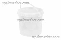 Ведро/крышка 3,4л прозрачное /182х175/  ВЗЛП (50шт.в кор.)