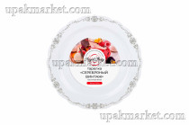 Тарелка пластиковая 190мм с каемочкой "Серебрянный Винтаж"  Royal Party