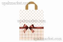 Пакет с петлевой ручкой 35х28 "Шоколадный бант" 55мкм Тико /14уп х 50шт/