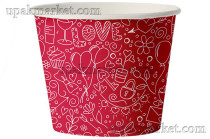 Бумажная креманка 150мл ламинированная под мороженое Красная /12уп х 50шт/