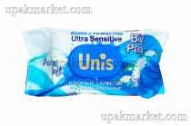 Салфетки влажные 120шт с клапаном универсальные для всей семьи с Ромашкой Unis