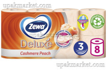 Бумага туалетная Персик Deluxe Zewa 8шт.