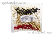 Пика "Кристалл куб" 12см бамбук красный/черный 100шт LINGER