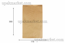 Пакет бумажный пищевой 300х170х70 крафт бурый 40гр НПФ ЛПК