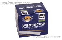 Зубочистки в индивидуальной бумажной упаковке 500шт с ментолом АВИОРА 