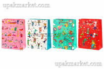 Пакет бумажный подарочный 18х23х10см Люкс c тиснением