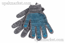 Перчатки ХБ 5-ниточные с ПВХ точка 7,5 класс серые (300пар) ЛТ