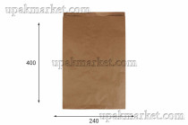 Пакет бумажный пищ. 400х240х90 крафт бурый 40гр НПФ 