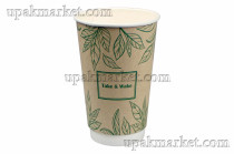 Стакан бумажный 400мл 90мм ГН Кофе (Take&Wake) 2-х слойный Л-ПАК