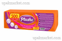 Салфетки 24х24 1 слойные 500 листов Интенсив оранжевые PLUSHE