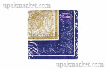 Салфетки 33х33 2-х слойные"Синий" 20 листов, PLUSHE Premium Decor