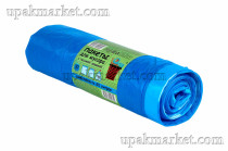 Пакет для мусора с завязками 60л синие (30шт в рулоне) 12мкм 60х80 Экстра