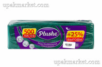 Салфетки 24х24 однослойные, Интенсив зеленые 500 листов PLUSHE