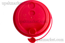 Крышка для стак.  д.80мм (0,250/0,330л) Красная матовая (20уп х50шт)  (1000шт)