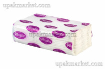 Полотенца бумажные PLUSHE Professional Спасибо V-сложение, 1 слойные, по 200 листов, 26 грамм, восстановленная целлюлоза, 20 в коробе  