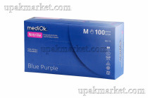 Перчатки нитриловые неопудренные смотровые M сиреневые 3,5 гр Blue Purple MEDIOK /10х100шт/