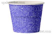 Бумажная креманка Папирус 150мл ламинированная под мороженое Темно-синяя /12уп х 50шт/