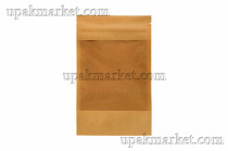 Пакет бумажный дой-пак 110х185 (30х30) с окном 100мм  