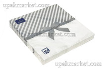 Салфетки 33х33 3 - слойн. Art Bouquet 20 шт  Подарок серебро