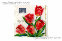 Салфетки 25х25 однослойные ДЕСНА 40л Красные тюльпаны