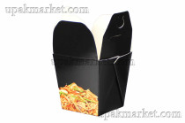 Фастфуд короб вок/лапша М / 70х70низ/ 90х90верх/ h90мм/ 460мл Black FOOD КБ/ 7уп х 90шт/