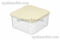 Контейнер для продуктов "Modena" квадратный 0,7л с гибкой крышкой (светло-бежевый) 12 шт.