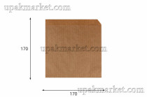 Пакет бумажный пищевой Уголок 170х170 Вельгийский крафт бурый 40гр НПФ