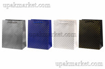 Пакет бумажный подарочный 18х23х10см Люкс с тиснением микс