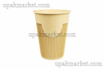 Стакан для горячих напитков 350мл крафт 20уп по 10шт PР (200шт) ВЗЛП